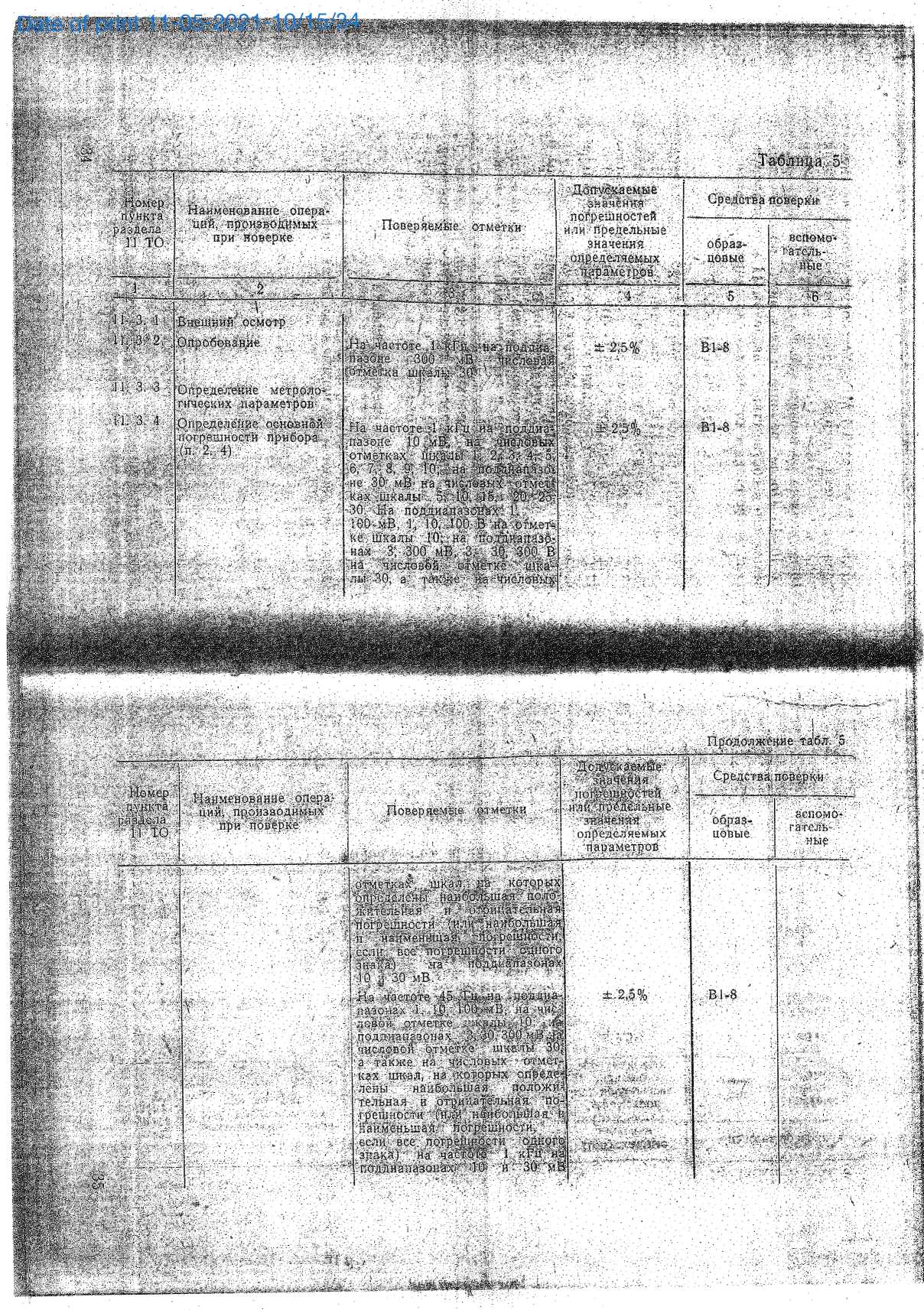 Методика поверки. Милливольтметр в-56. ОЕИ Аналитика