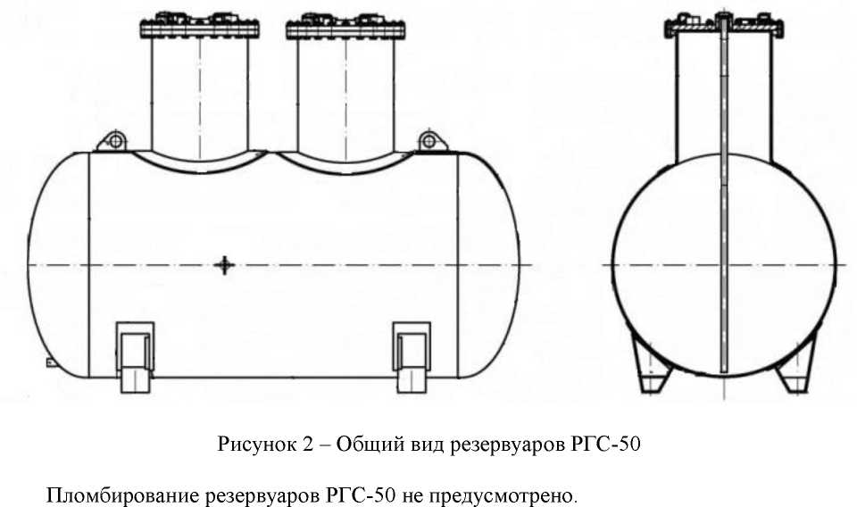 Внешний вид. Резервуары стальные горизонтальные цилиндрические, http://oei-analitika.ru рисунок № 2