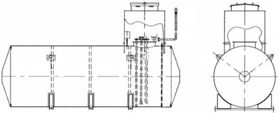 Внешний вид. Резервуары стальные горизонтальные цилиндрические, http://oei-analitika.ru рисунок № 3