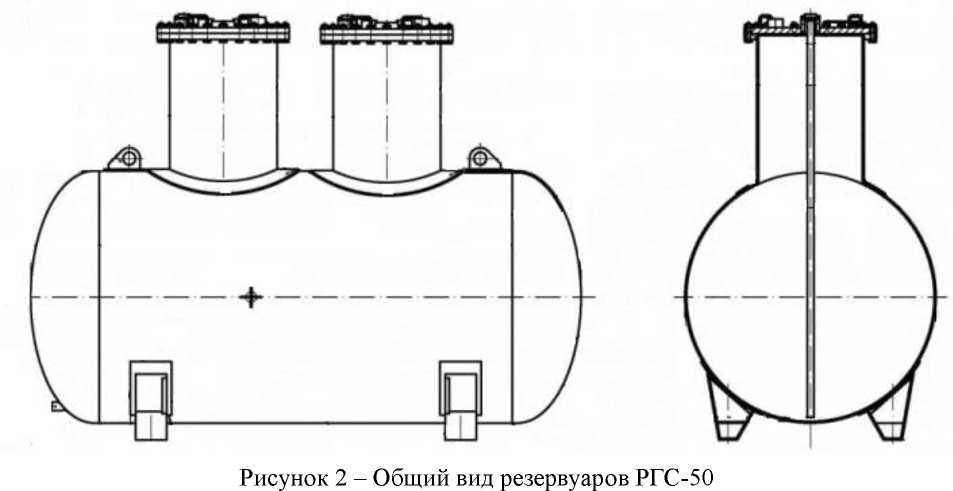 Внешний вид. Резервуары стальные горизонтальные цилиндрические, http://oei-analitika.ru рисунок № 2
