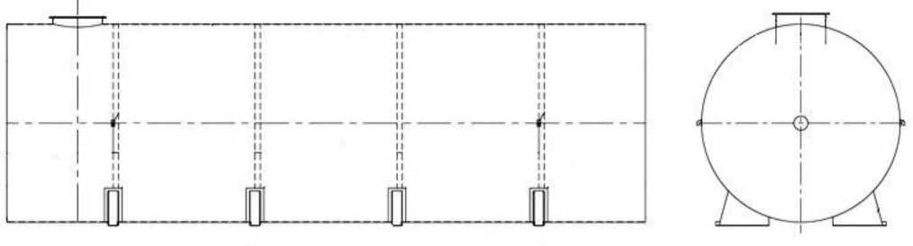 Внешний вид. Резервуар стальной горизонтальный цилиндрический, http://oei-analitika.ru рисунок № 1