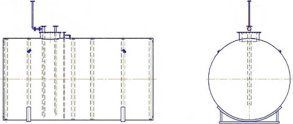 Внешний вид. Резервуары стальные горизонтальные цилиндрические, http://oei-analitika.ru рисунок № 3