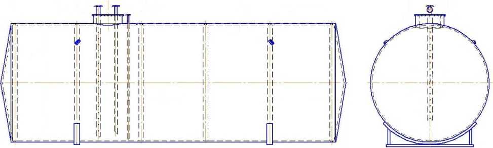 Внешний вид. Резервуары стальные горизонтальные цилиндрические, http://oei-analitika.ru рисунок № 2