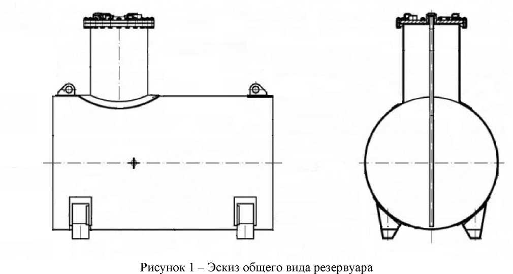 Внешний вид. Резервуар стальной горизонтальный цилиндрический, http://oei-analitika.ru рисунок № 1
