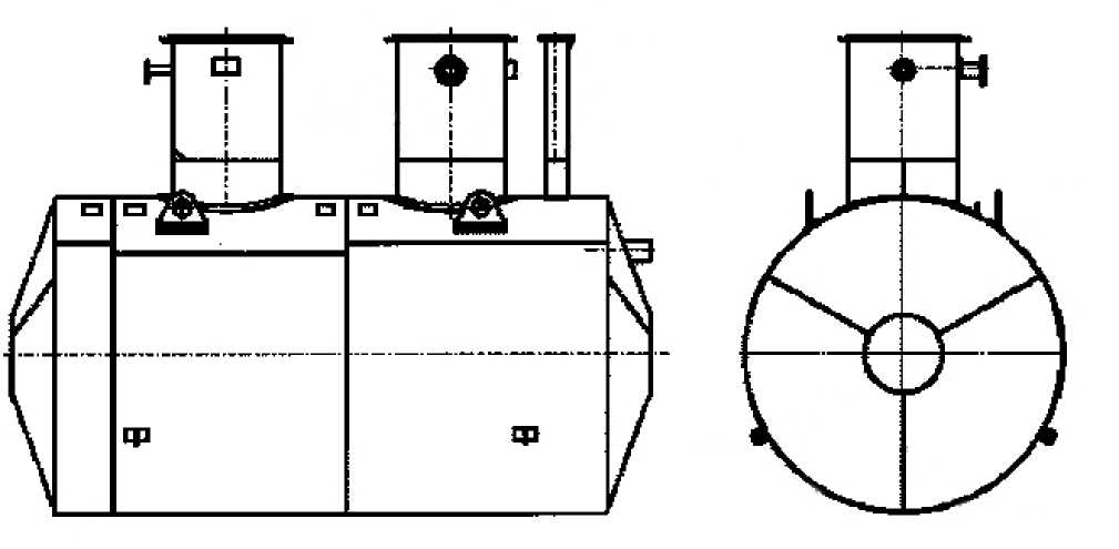 Внешний вид. Резервуар стальной горизонтальный цилиндрический, http://oei-analitika.ru рисунок № 1