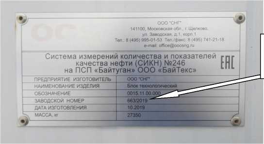 Внешний вид. Система измерений количества и показателей качества нефти № 246 на ПСП 