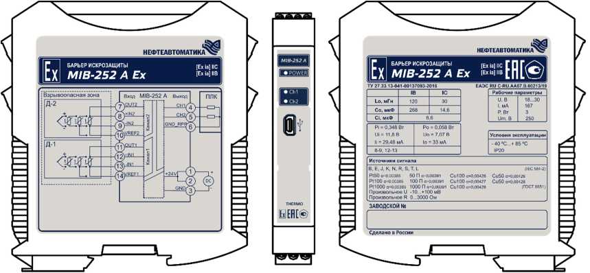 Внешний вид. Барьеры искрозащиты  (MIB-200 A Ex), http://oei-analitika.ru 