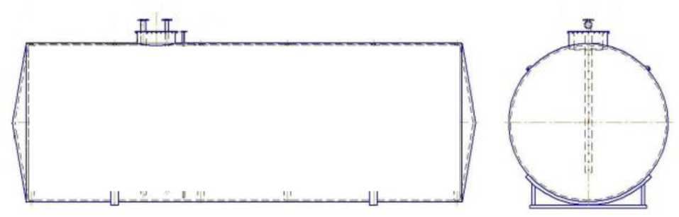 Внешний вид. Резервуары стальные горизонтальные цилиндрические, http://oei-analitika.ru рисунок № 1
