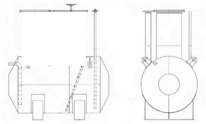 Внешний вид. Резервуар стальной горизонтальный цилиндрический, http://oei-analitika.ru рисунок № 2
