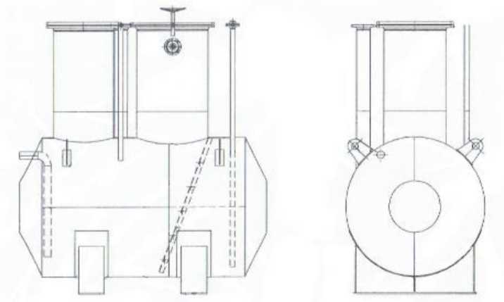 Внешний вид. Резервуар стальной горизонтальный цилиндрический, http://oei-analitika.ru рисунок № 3