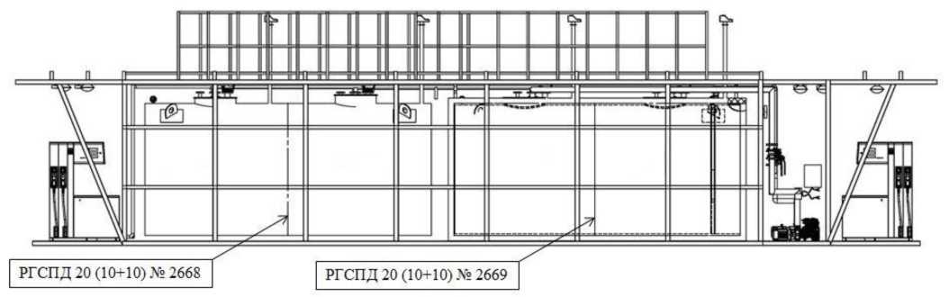 Внешний вид. Резервуары горизонтальные стальные прямоугольные двустенные, http://oei-analitika.ru рисунок № 2