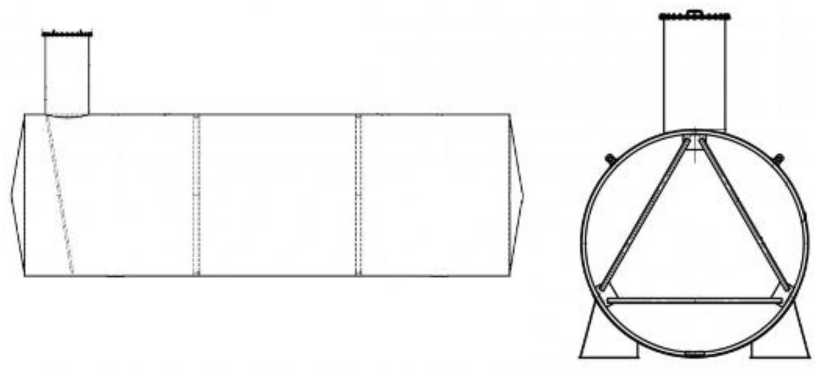 Внешний вид. Резервуары горизонтальные стальные цилиндрические, http://oei-analitika.ru рисунок № 3