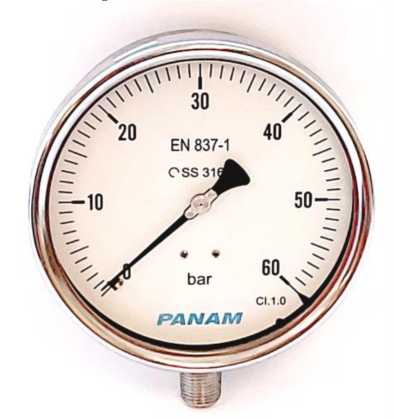 Внешний вид. Манометры, вакуумметры, мановакуумметры показывающие с трубкой Бурдона PANAM, http://oei-analitika.ru рисунок № 1