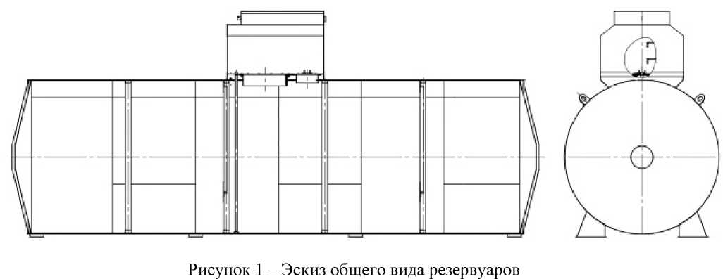 Внешний вид. Резервуары горизонтальные стальные цилиндрические, http://oei-analitika.ru рисунок № 1