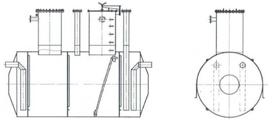 Внешний вид. Резервуар стальной горизонтальный цилиндрический, http://oei-analitika.ru рисунок № 2