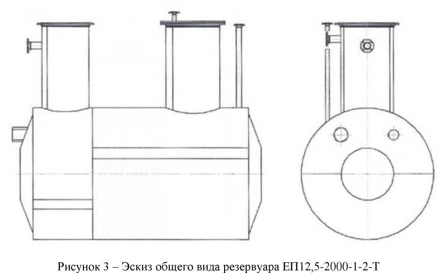 Внешний вид. Резервуар стальной горизонтальный цилиндрический, http://oei-analitika.ru рисунок № 2