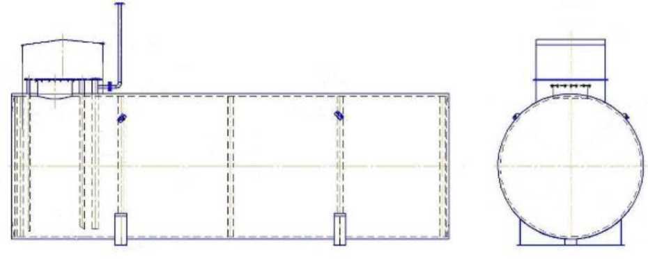 Внешний вид. Резервуары стальные горизонтальные цилиндрические, http://oei-analitika.ru рисунок № 2