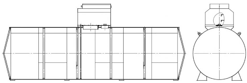 Внешний вид. Резервуар горизонтальный стальной двустенный , http://oei-analitika.ru рисунок № 1