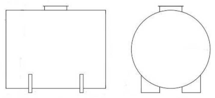 Внешний вид. Резервуары стальные горизонтальные цилиндрические, http://oei-analitika.ru рисунок № 1
