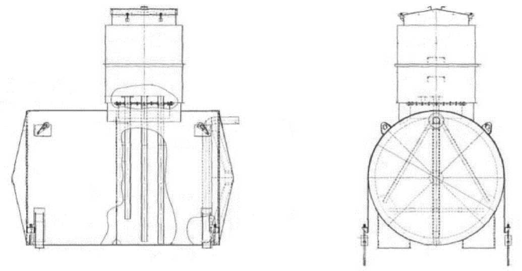 Внешний вид. Резервуар горизонтальный стальной цилиндрический, http://oei-analitika.ru рисунок № 1
